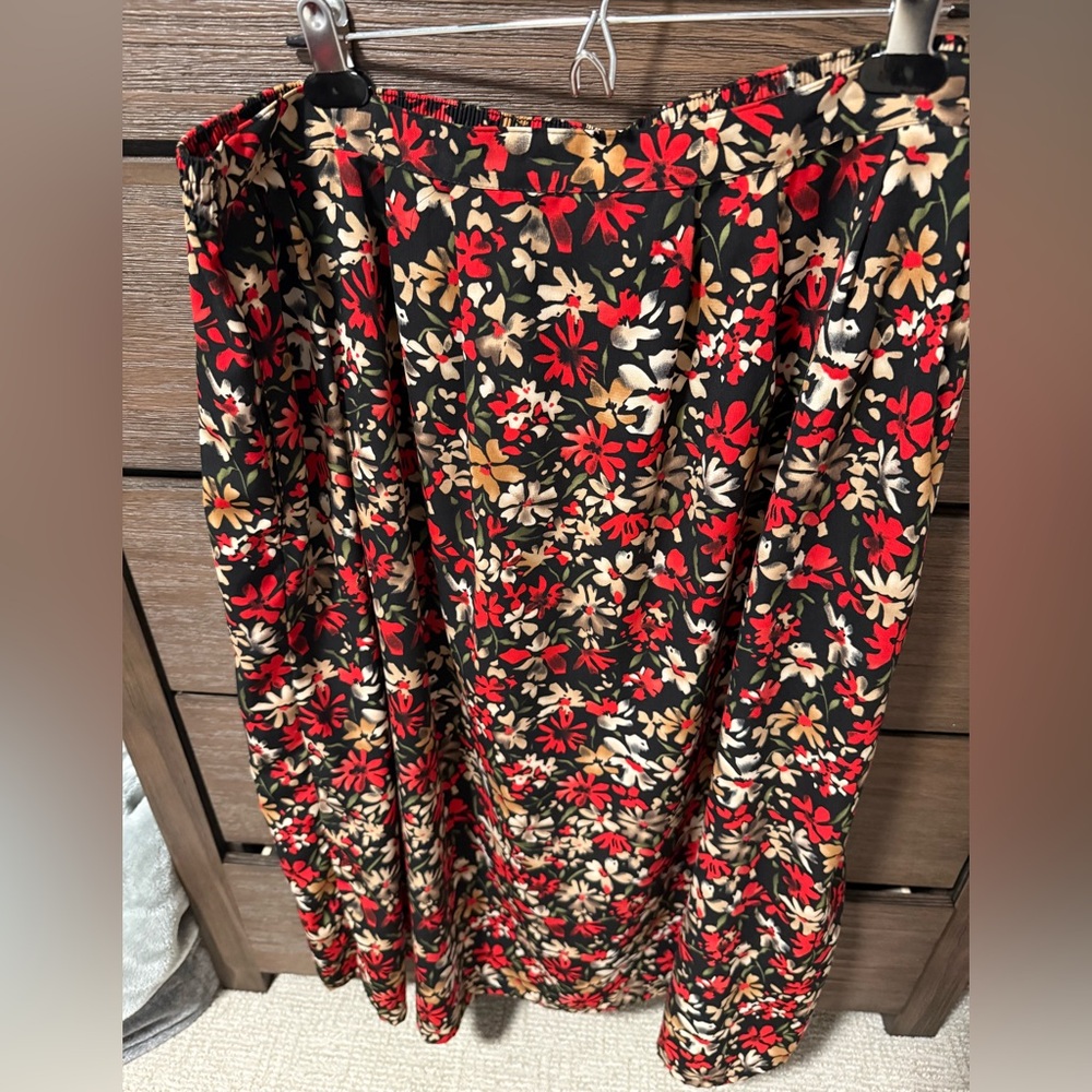 Vintage Sag Harbor Black and Red Floral Dress